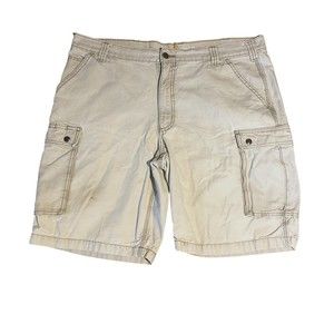 Mens Carhartt Relaxed Fit Beige Khaki Cargo Utility Shorts Sz 40 Canvas Material